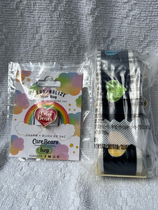 lug Handbags - Lug Care Bears 1.5 inch Classic Web strap in Hearts Black & Heart bag Charm.